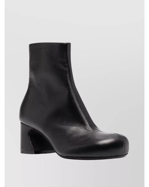 Marni Black Leather Tassel Ankle Boots