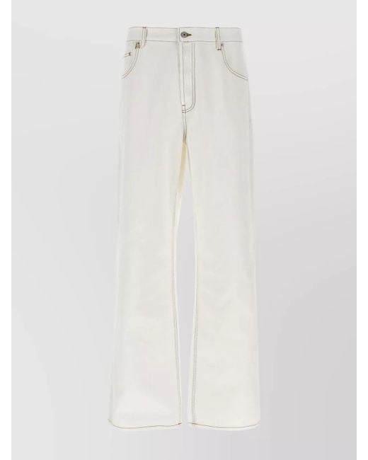 Jacquemus White Wide Leg Denim Trousers for men
