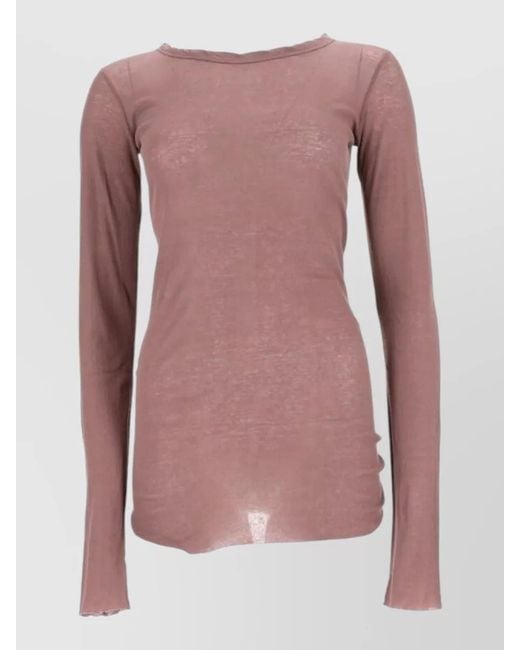 Rick Owens Pink Cotton Long-Sleeve T-Shirt