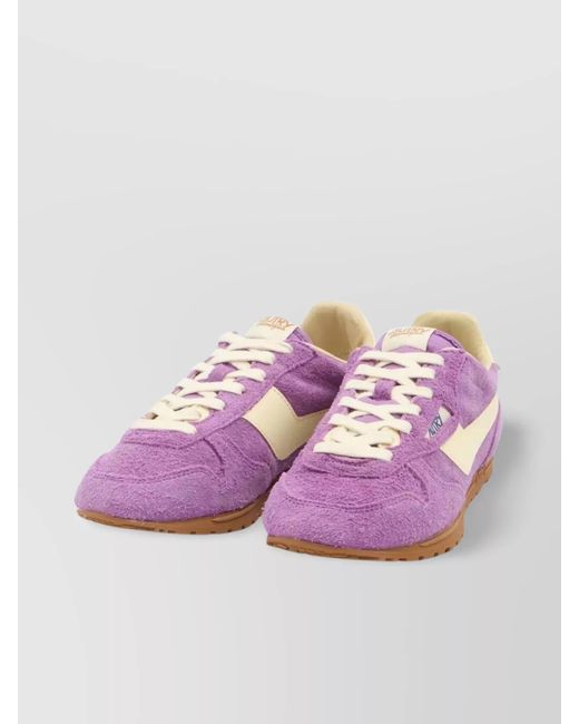 Autry Pink Suede Low-Top Sneakers