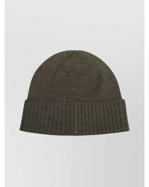 Ralph Lauren Green Ribbed Beanie Turn-Up Brim for men