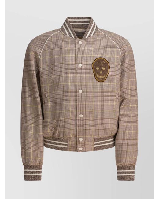 McQueen Natural Wool Bomber Jacket for men
