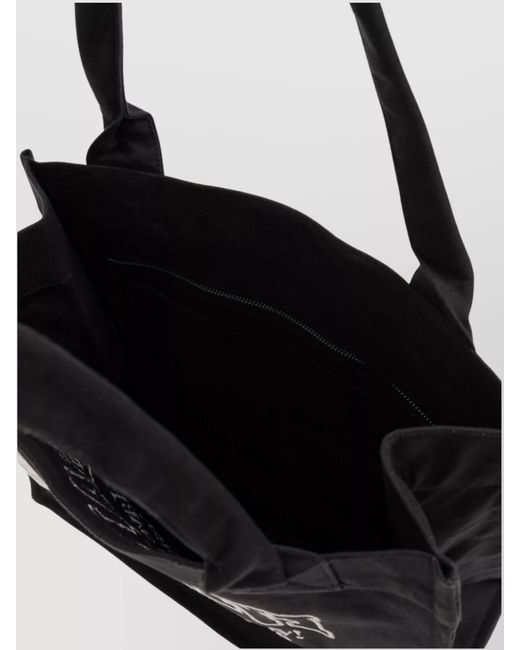 Ganni Black Cabas Large Canvas Tote Bag