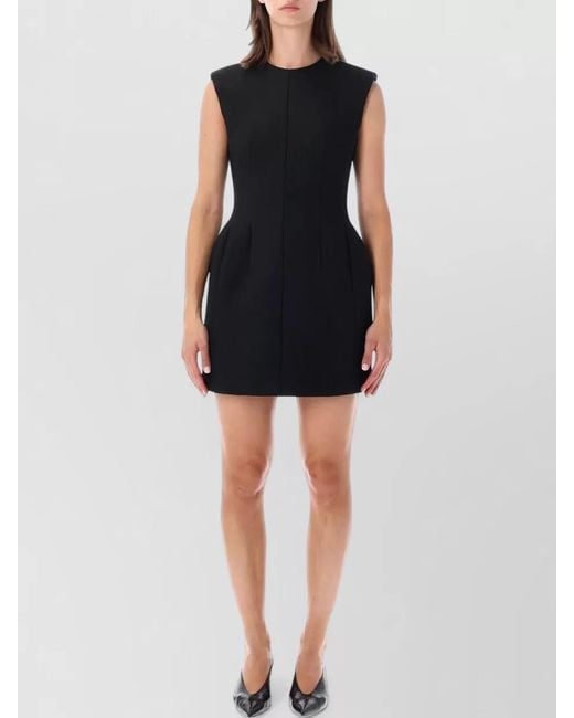 Frankie Shop Black Bryn Sleeveless Tailored High Neck Dress