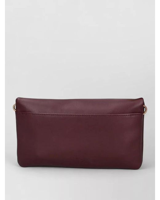 Pinko Purple Clutch Bag Detachable Strap Tone Hardware