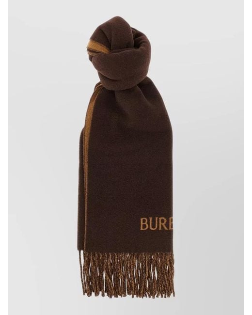 Burberry Brown Cashmere Reversible Scarf for men
