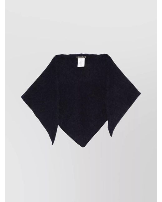Faliero Sarti Blue Cashmere And Wool Rectangular Scarf