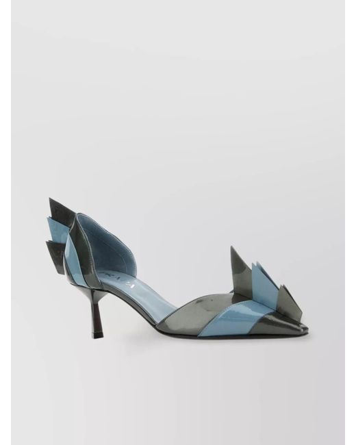 Prada Metallic Two-Tone Leather Pumps