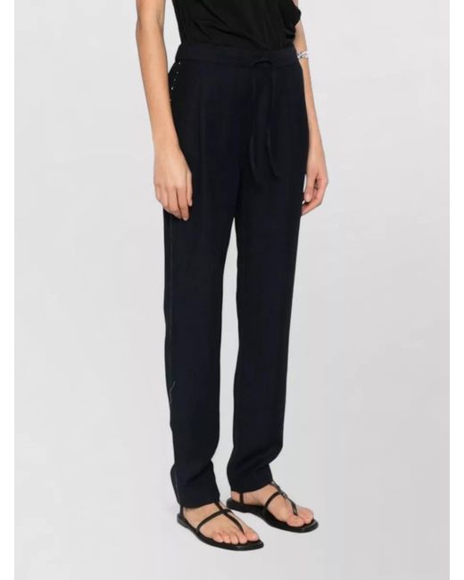 Fabiana Filippi Blue Straight Leg Trousers Elasticated Waistband Pockets