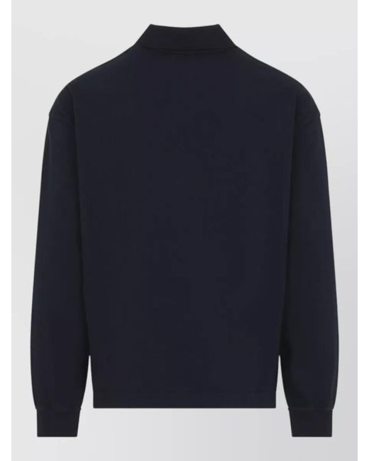 Prada Blue Long Sleeve Polo Cotton Jersey Top for men
