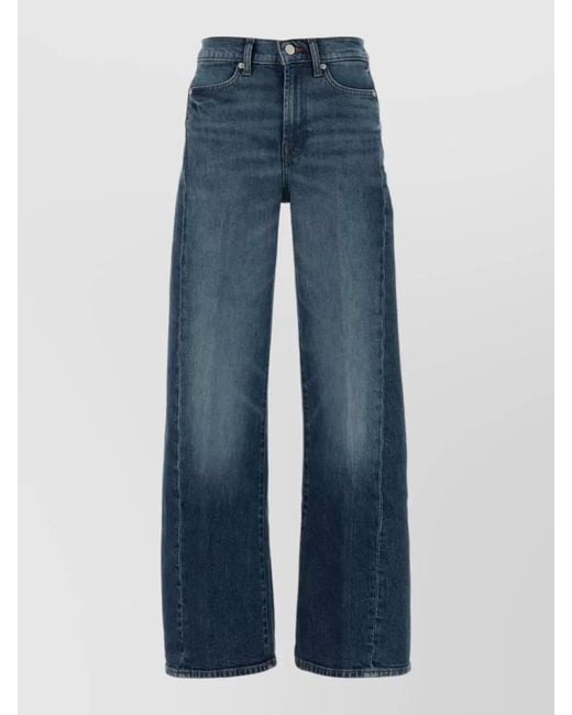 7 For All Mankind Blue High Waist Wide Leg Denim Jeans