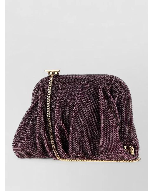 Benedetta Bruzziches Purple Rhinestone Clutch Bag