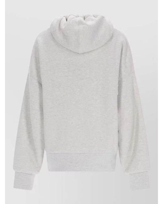 Golden Goose Deluxe Brand White Hooded Sweatshirt Kangaroo Pocket Ribbed Trims