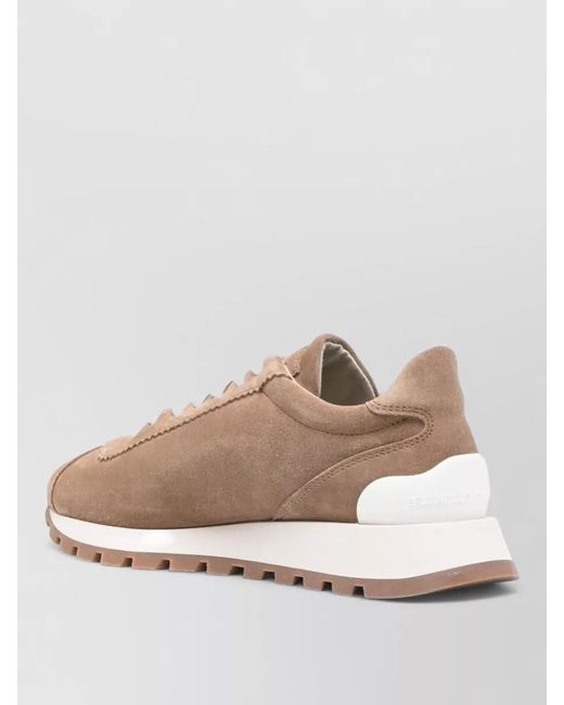Brunello Cucinelli Pink Leather Low-Top Sneakers