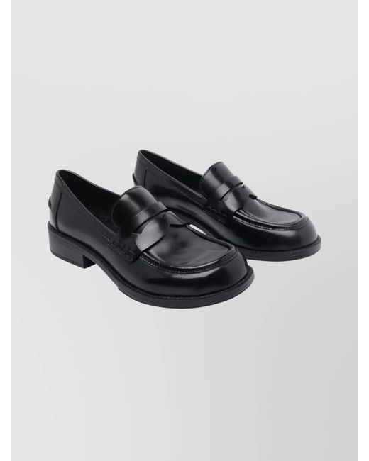 Ash Black Leather Loafers