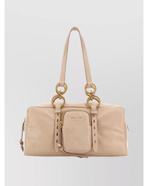 Prada Natural Re-Edition Calf Leather Shoulder Bag