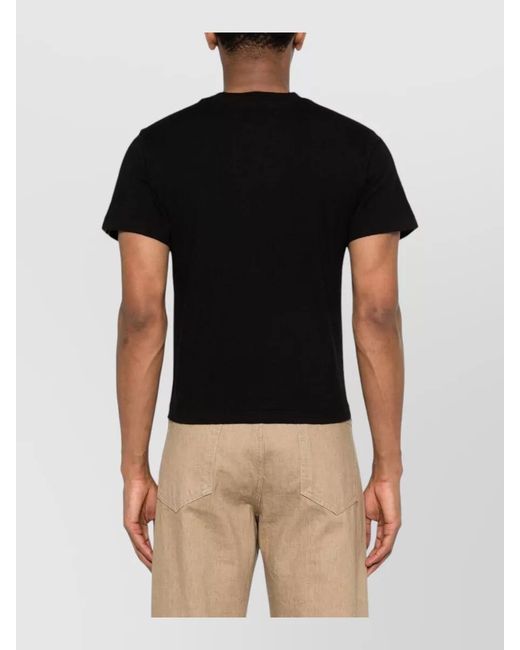 Extreme Cashmere Black Striped Short-Sleeve Cotton Cashmere T-Shirt
