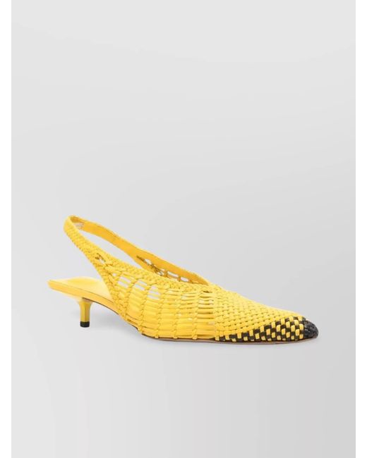 Jacquemus Yellow Leather Slingback Pumps