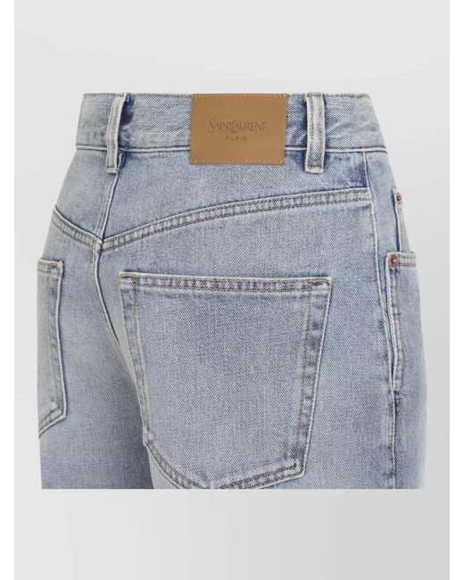 Saint Laurent Blue Neo 90S High Waist Baggy Jeans