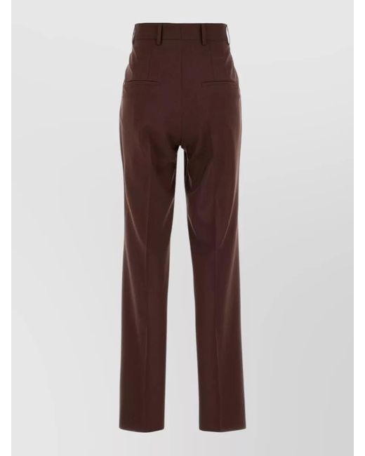 ARMARIUM Brown Celia Wool Tailored Pant Belt Loops