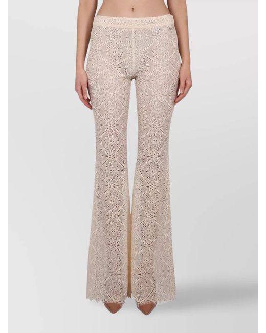 DSquared² Pink Embroidered Flared Trousers