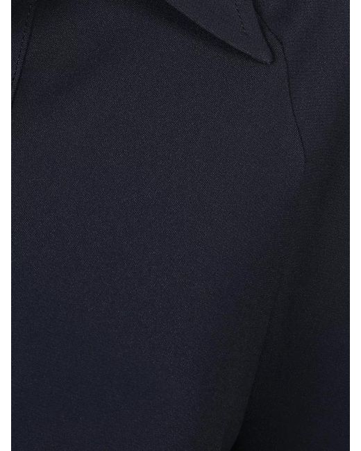Victoria Beckham Blue Long Sleeve Polo Collar Belted Midi Dress