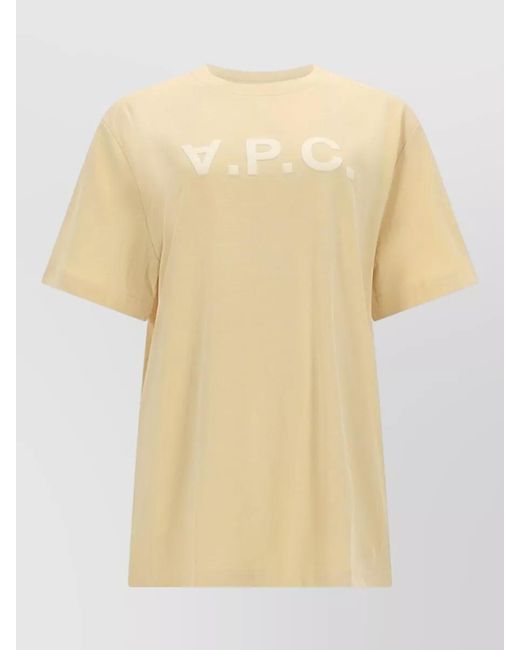 A.P.C. Natural Logo Crew Neck Short Sleeve T-Shirt