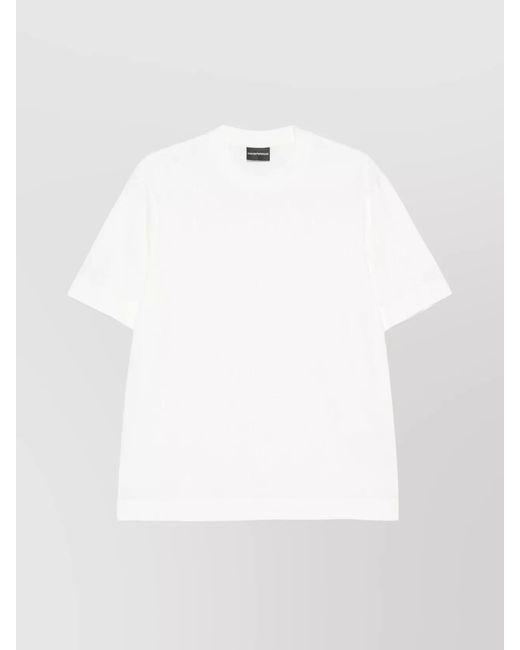 Emporio Armani White Cotton Logo-Print Crew-Neck T-Shirt for men
