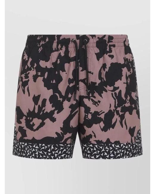 Dries Van Noten Gray Printed Swim Shorts for men