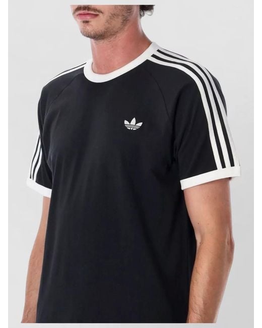 Adidas Originals Black Three Stripes Raglan Crew Neck T-Shirt for men