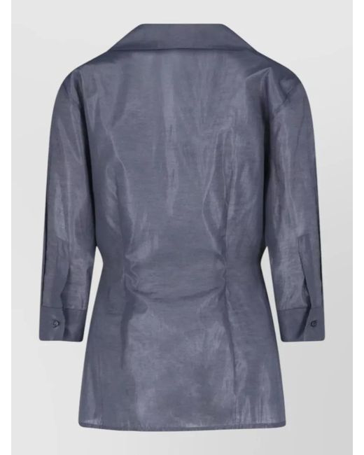 Paloma Wool Blue Wrap Jacket Three Quarter Sleeves Chest Pocket