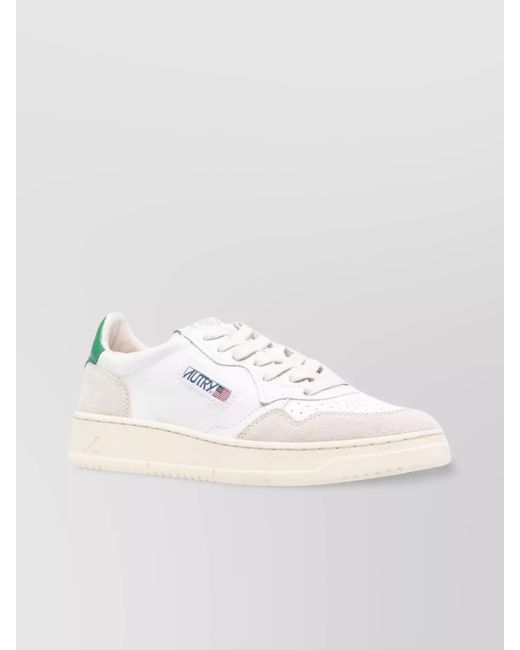 Autry White Leather And Suede Low Top Sneakers for men