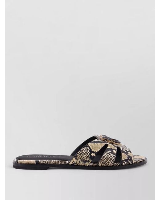 Pinko Multicolor Leather Low Sandals