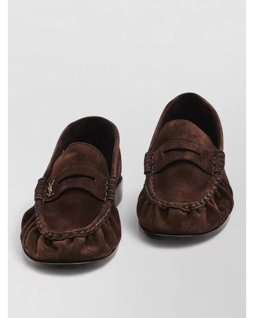 Saint Laurent Brown Suede Loafers for men