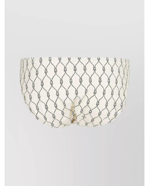 Tory Burch White Printed Bikini Briefs