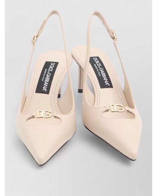 Dolce & Gabbana Natural Lambskin Slingback Pumps
