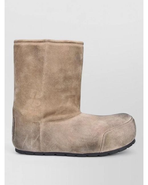 Balenciaga Natural Suede Ankle Boots Flat Sole Round Toe for men