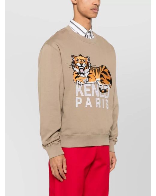 KENZO Natural Cotton Crew Neck Sweatshirt for men