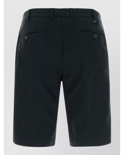 PT Torino Blue Stretch Cotton Bermuda Shorts Belt Loops for men