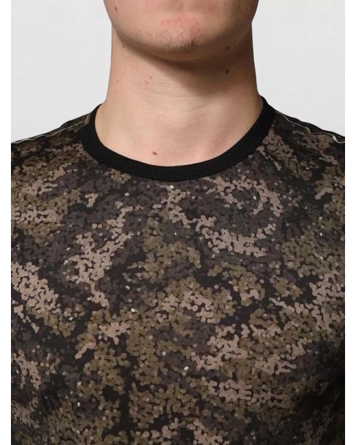 Dolce & Gabbana Black Camouflage Long Sleeves T-Shirt for men