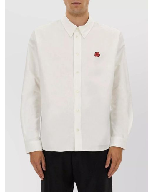 KENZO White Tailored Shirt With Buttoned Collar And Cuffs for men