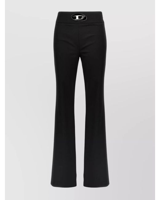 DIESEL Black High-Rise Flare Waistband Trousers