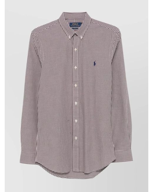 Ralph Lauren Purple Checked Long-Sleeve Shirt for men