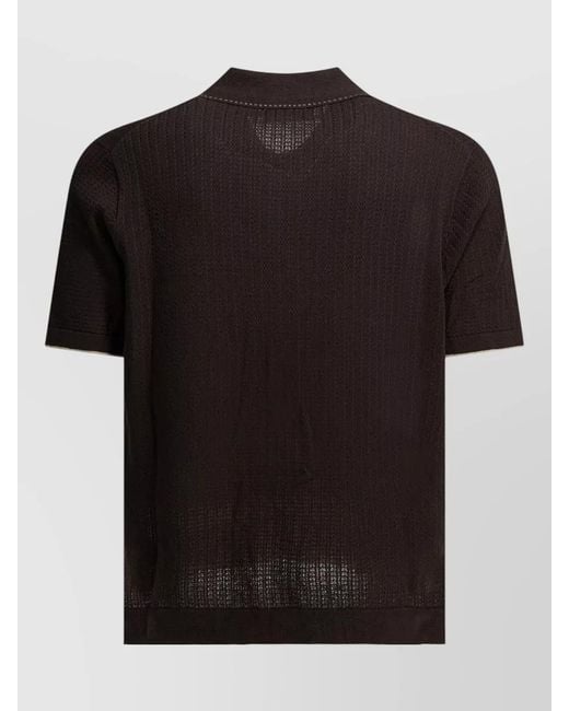 NN07 Black Nalo Polo Knit Short Sleeve Shirt for men