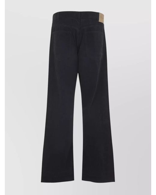 Céline Blue Cotton Corduroy Low-Rise Straight-Leg Jeans for men