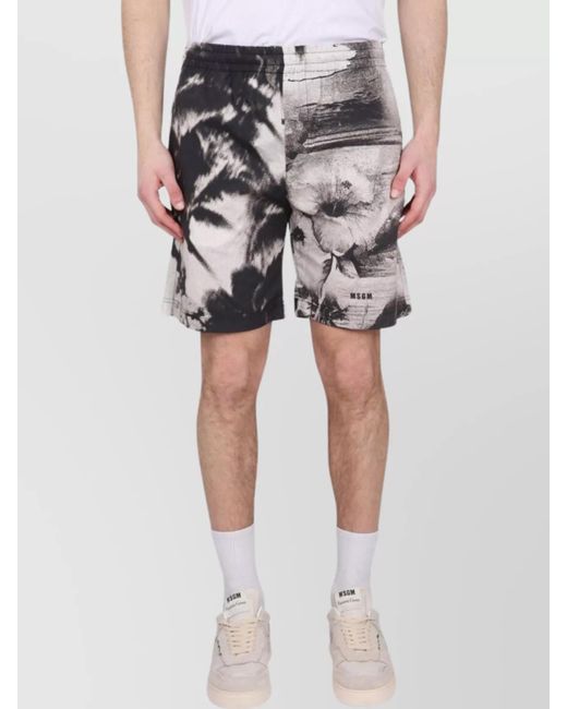MSGM Multicolor Logo Print Bermuda Shorts for men