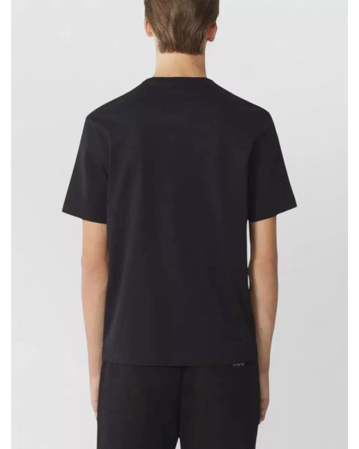 Lanvin Black Cotton Embroidered Logo T-Shirt for men