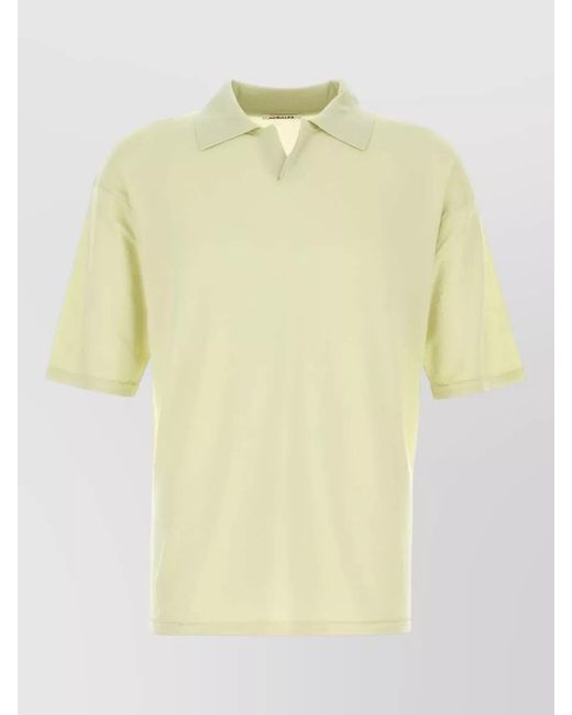 Auralee Yellow Wool Polo Shirt for men
