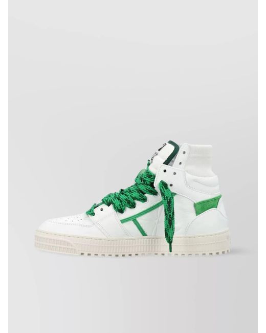 Off-White c/o Virgil Abloh Green Leather High-Top Sneakers for men