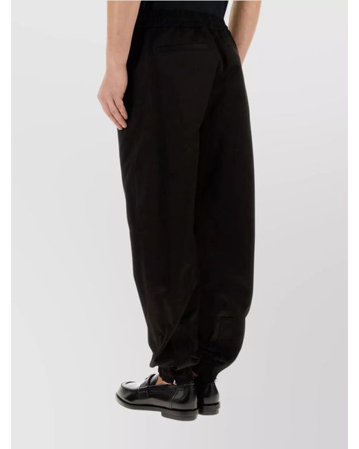 McQueen Black Denim Mid-Rise Tapered Cargo Trousers for men